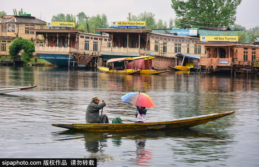 恍若置身江南煙雨中！印度漁民雨中泛舟詩意綿綿